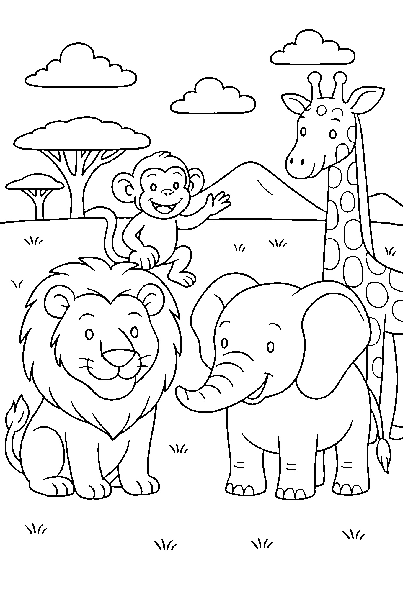 singa monyet gajah jerapah binatang hewan liar